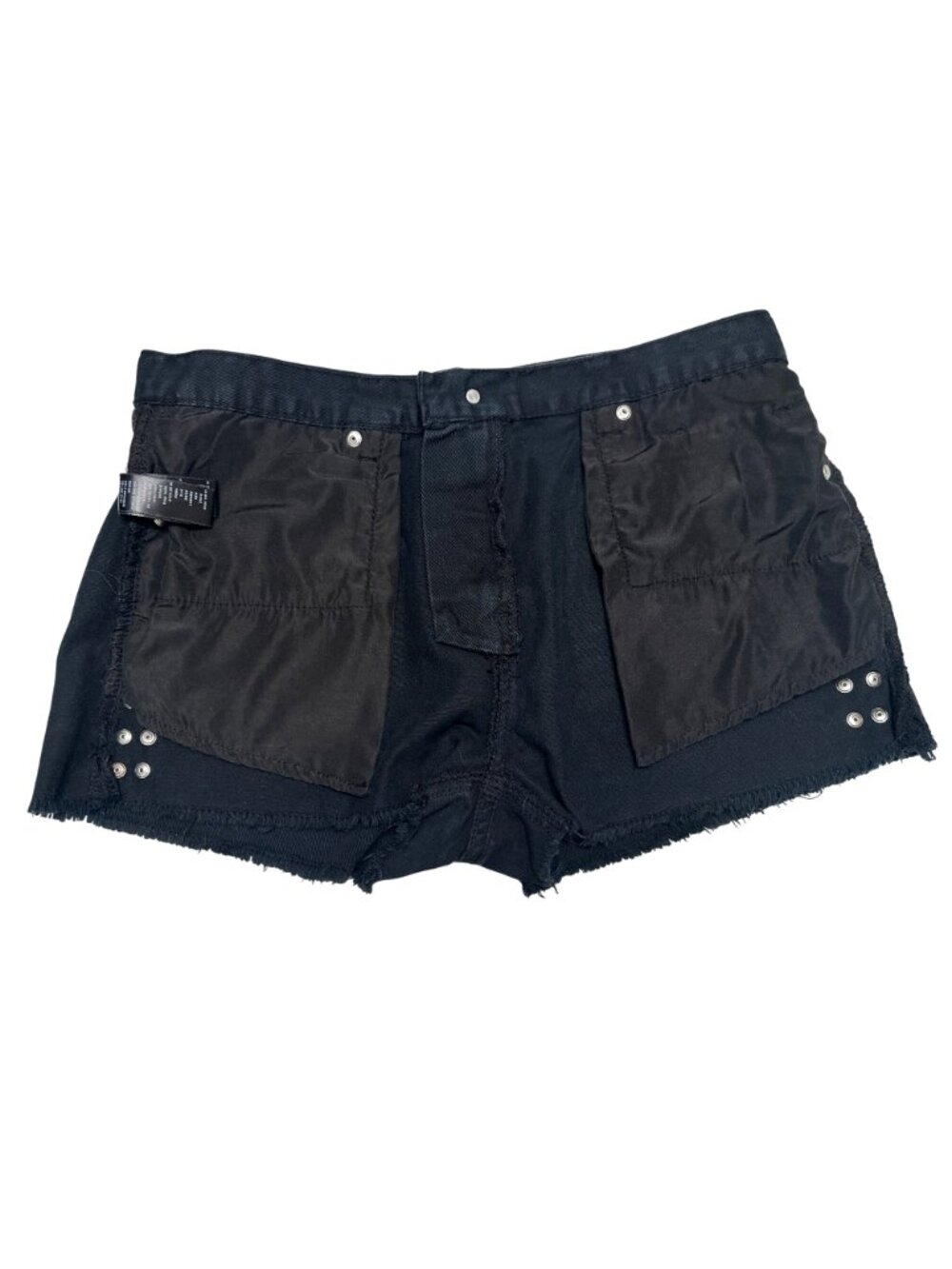 Forever 21 Size 28 Black Studded Shorts Frayed Cutoff Y2K Rocker Club Streetwear - Picture 7 of 9